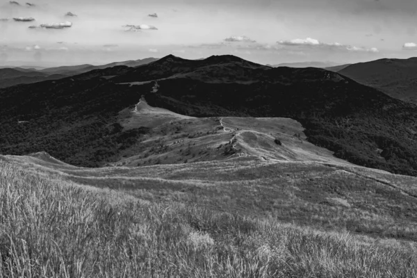 Estrada Mieczysaw Orowicz Pass Para Smerek Peak Nas Montanhas Bieszczady — Fotografia de Stock