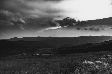 Polonya 'daki Bieszczady Dağlarında Wetlinska Polonyna