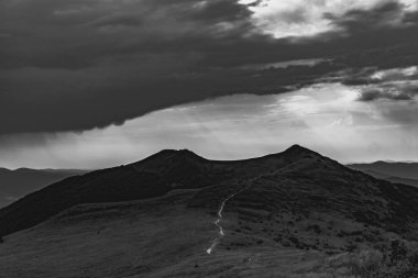 Polonya 'daki Bieszczady Dağlarında Wetlinska Polonyna