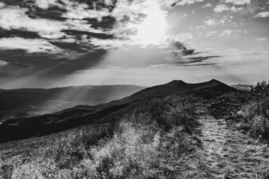 Polonya 'daki Bieszczady Dağlarında Wetlinska Polonyna
