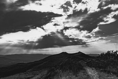 Polonya 'daki Bieszczady Dağlarında Wetlinska Polonyna
