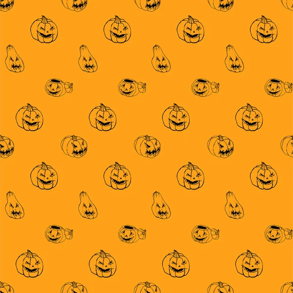 Fundo de Halloween com abóboras — Vetor de Stock