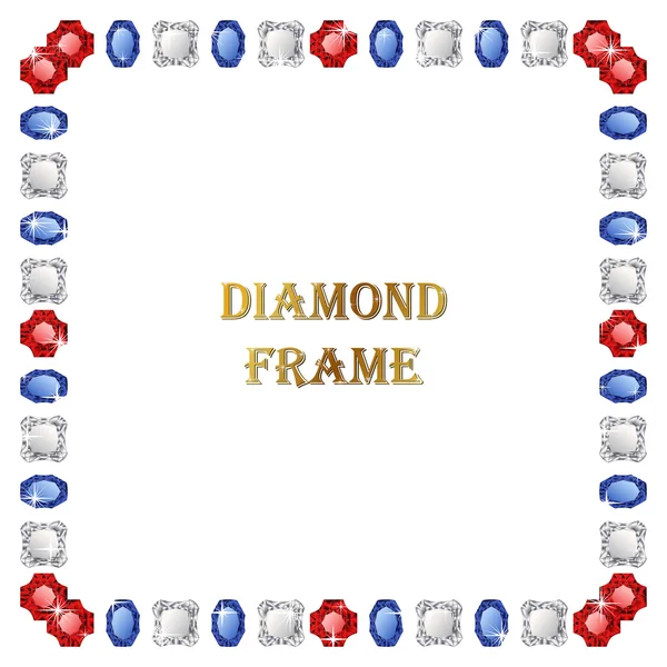 Diamanter fyrkantig ram — Stock vektor
