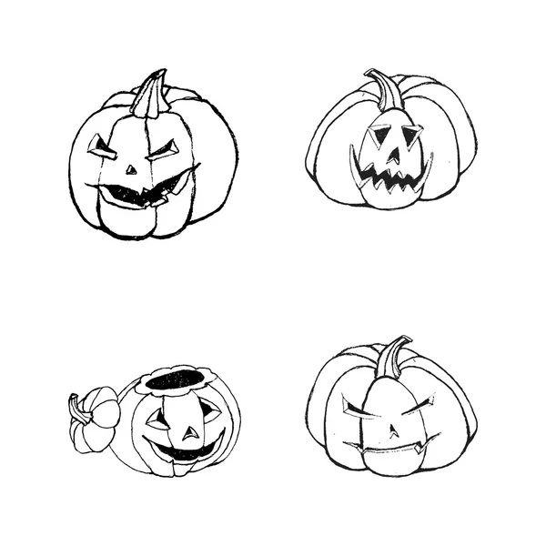 Halloween set with pumpkins — Stock Vector