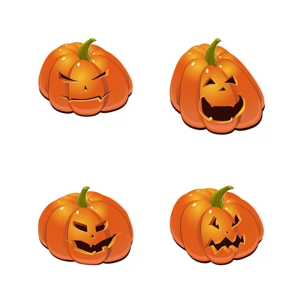 Set de Halloween con calabazas — Vector de stock