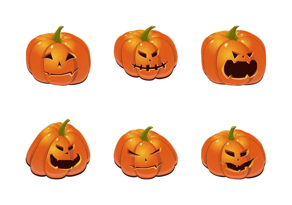 Ensemble Halloween avec citrouilles — Image vectorielle