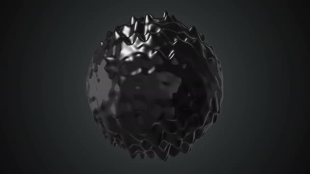 Sfera liquida viscosa nera astratta — Video Stock