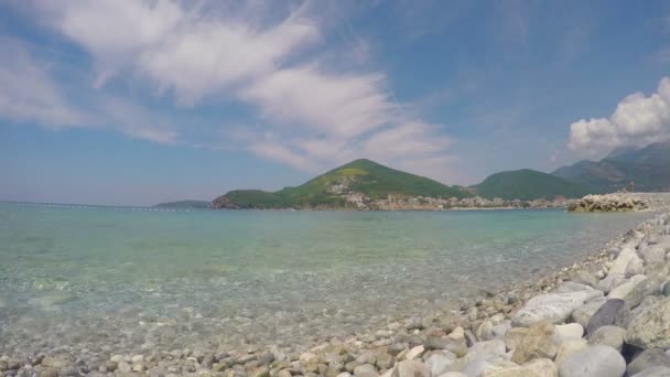 Weergave van Budva en de zee. Montenegro — Stockvideo