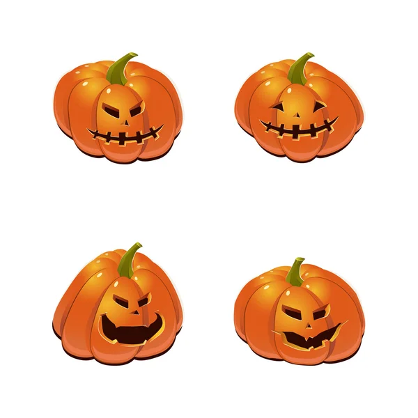 Ensemble Halloween avec citrouilles — Image vectorielle