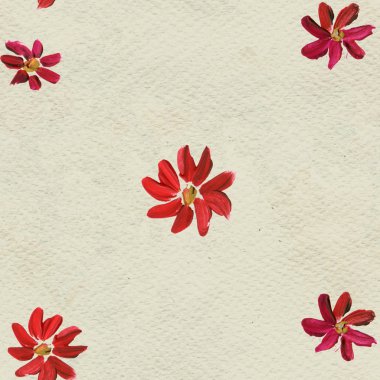 Kırmızı çiçekli kusursuz desen