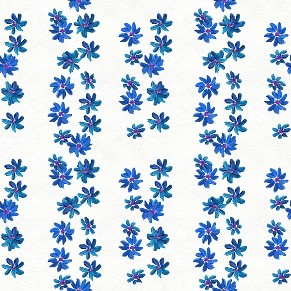Padrão sem costura com flores azuis — Fotografia de Stock