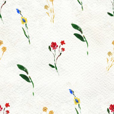 Kırmızı çiçekli kusursuz desen