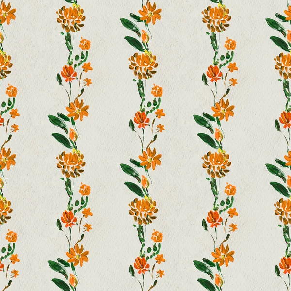 Seamless pattern with orange flowers — Stock Photo, Image