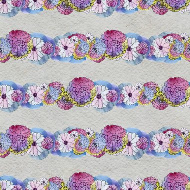 Aster ve papatya çiçekler ile sorunsuz çiçek desenli