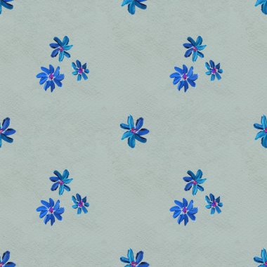 Mavi çiçekli kusursuz desen