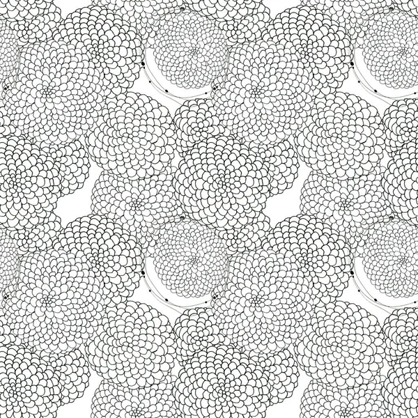 Bezszwowe kwiatowy z abstrakcyjna czarno-białe kwiaty — Zdjęcie stockowe