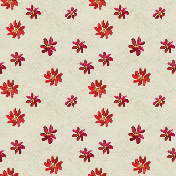 Bezszwowy wzór z czerwonymi kwiatami — Zdjęcie stockowe