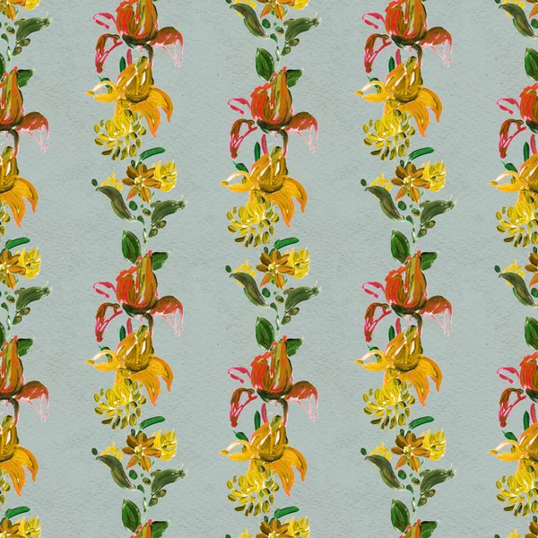 Seamless pattern with yellow flowers — Stock Photo, Image