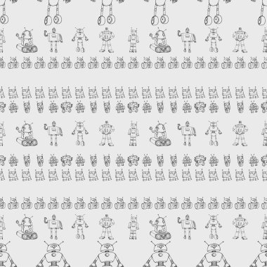 Robot karalamalar desen.