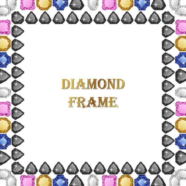 Diamonds square frame — Stock Vector