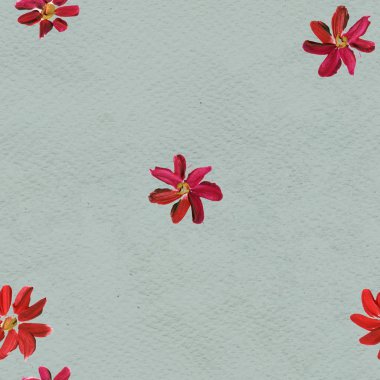 Kırmızı çiçekli kusursuz desen