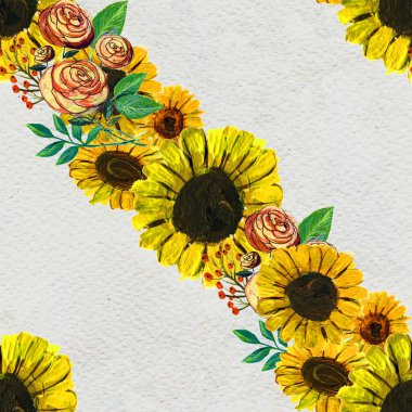 Ayçiçekli kusursuz desen