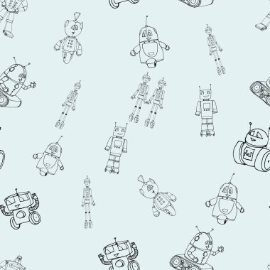 Robot karalamalar desen.