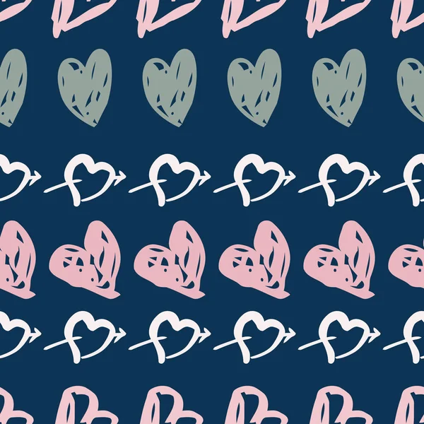 Безшовний візерунок Doodle з сердечками — стоковий вектор