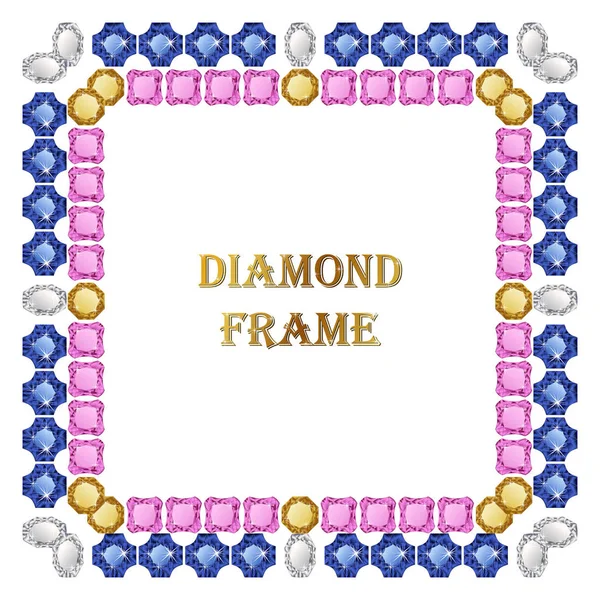 Diamantes quadro quadrado — Vetor de Stock