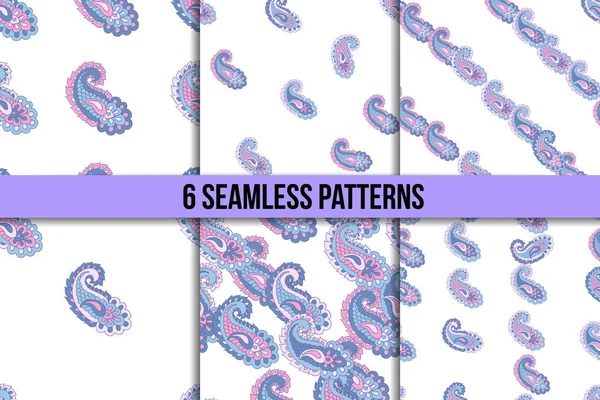 Seamless paisley pattern set — Stock Vector