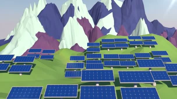 Painéis solares 3D — Vídeo de Stock