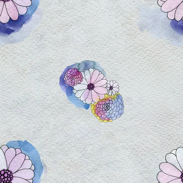 无缝花纹与雏菊花 — 图库照片
