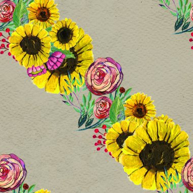 Ayçiçekli kusursuz desen