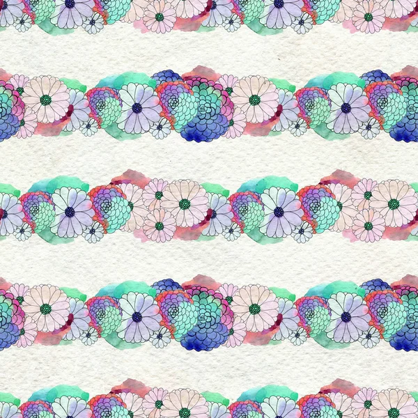 Aster ve papatya çiçekler ile sorunsuz çiçek desenli