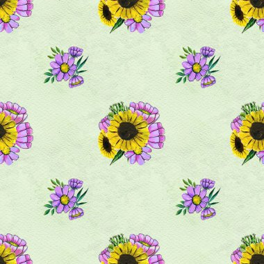 Renkli çiçeklerle kusursuz desen