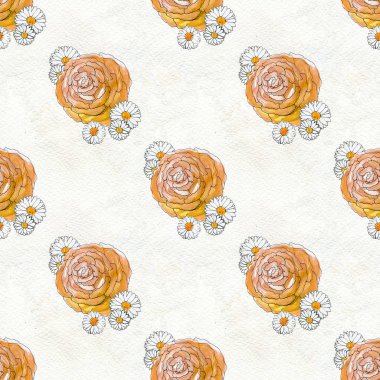 Renkli çiçeklerle kusursuz desen