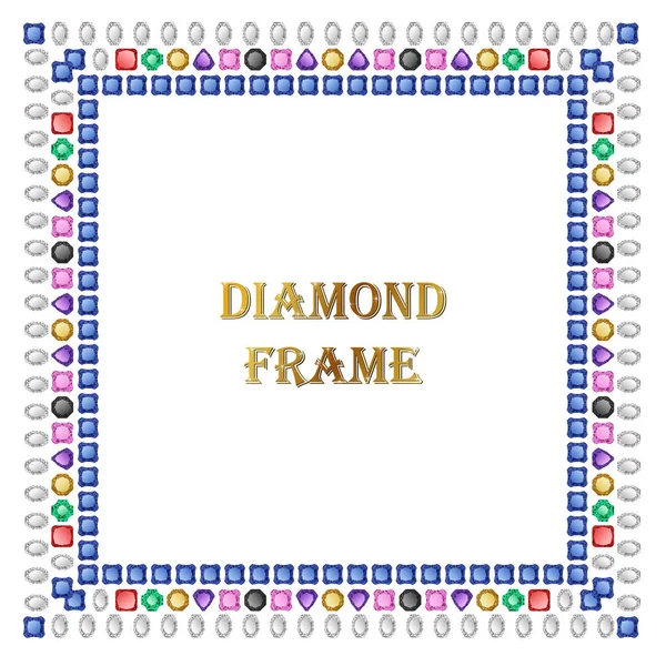 Diamonds square frame — Stock Vector