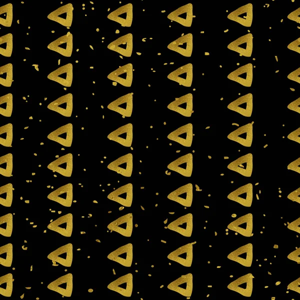 Patrón geométrico negro y oro sin costura — Archivo Imágenes Vectoriales