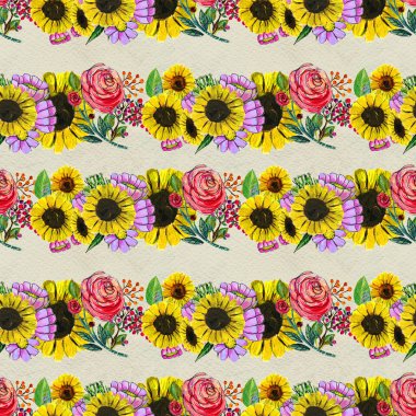 Ayçiçekli kusursuz desen