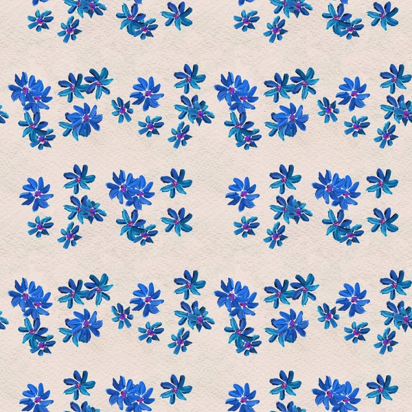Безшовний візерунок з синіми квітами — стокове фото