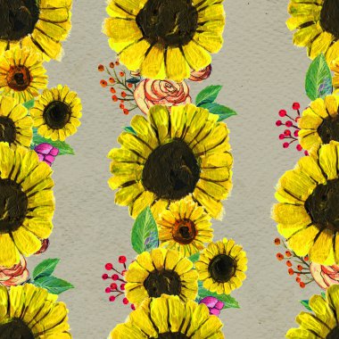 Ayçiçekli kusursuz desen