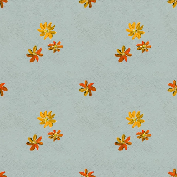 Seamless pattern with orange flowers — Stock Photo, Image