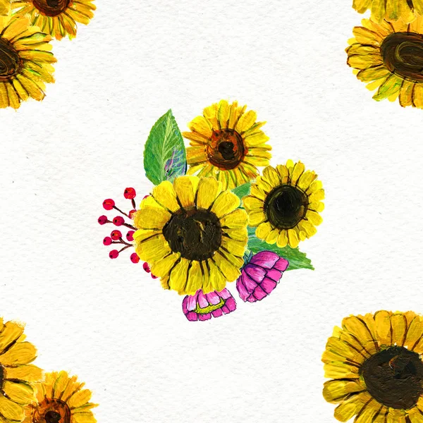 Ayçiçekli kusursuz desen