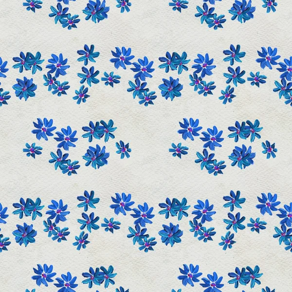 Modèle sans couture avec des fleurs bleues — Photo