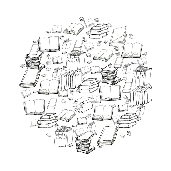 Libro doodle ilustración — Vector de stock