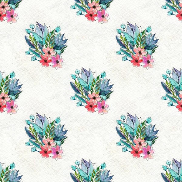 Seamless pattern with colorful flowers — Stock Photo, Image