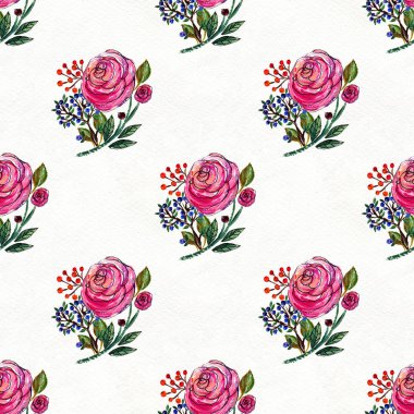 Pembe güllerle kusursuz desen