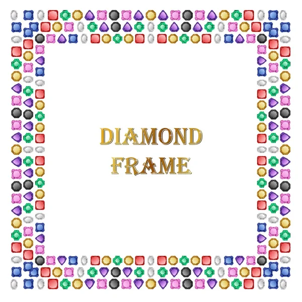 Diamonds square frame — Stock Vector