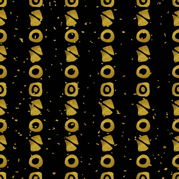 Patrón geométrico negro y oro sin costura — Archivo Imágenes Vectoriales