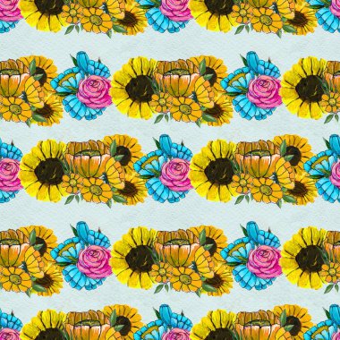 Ayçiçekli kusursuz desen